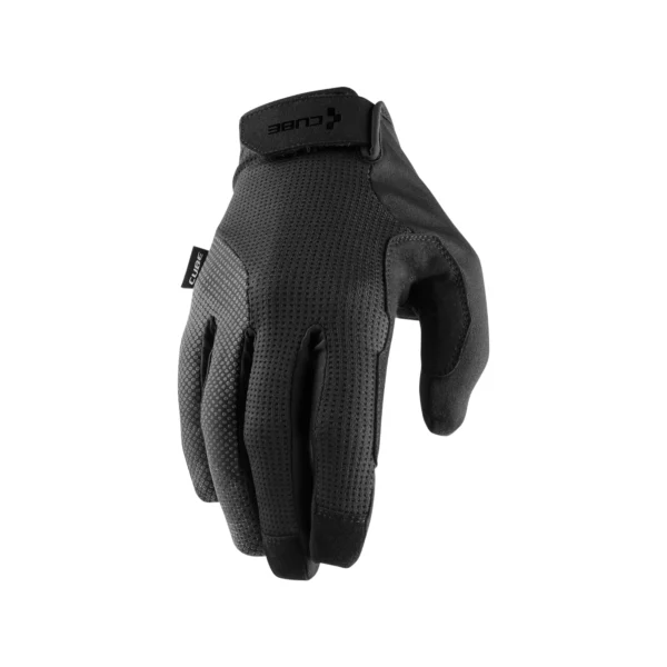 Cube Comfort Long Finger Gloves in Black