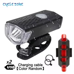Bike Light Set, Front Light with Taillight, USB Rechargeable 1