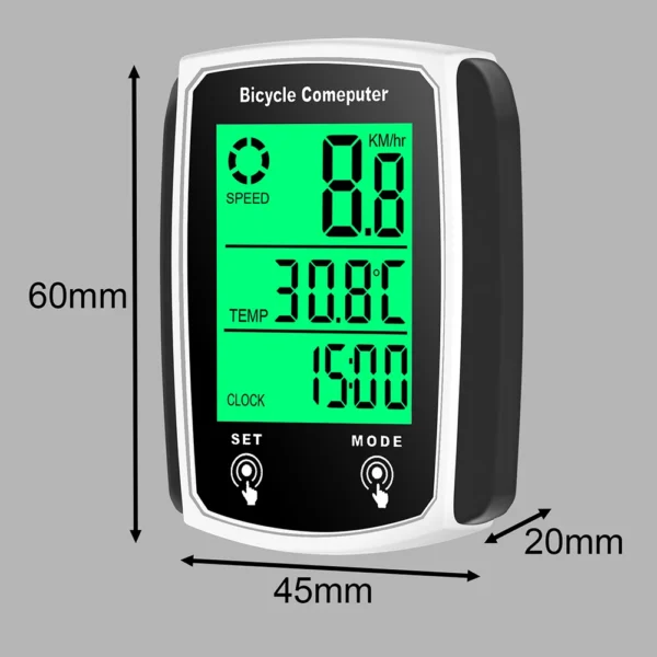Wired Cycling Computer, Speedometer, Bike Speed Odometer, With Backlight 4