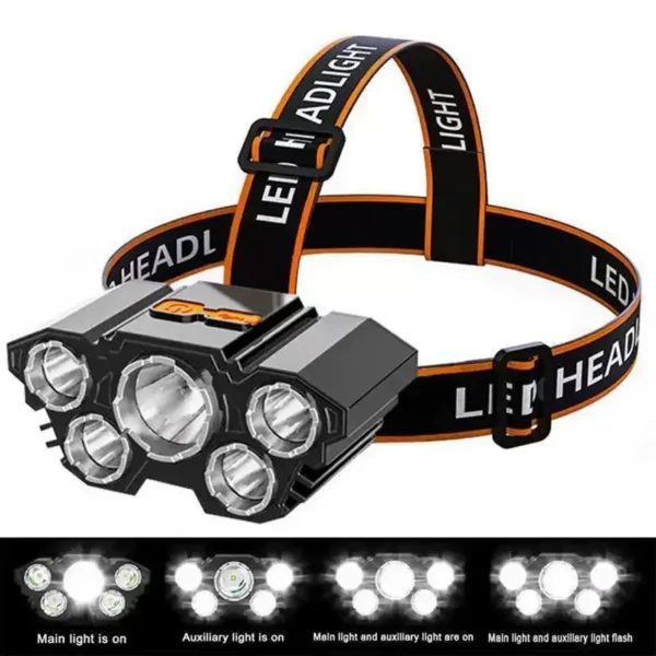 5 LED Flashlight, Rechargeable 2