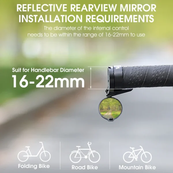 Bicycle Rearview Mirror, Universal Adjustable 5