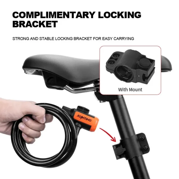 Bike Cable Lock with Mounting Bracket 3