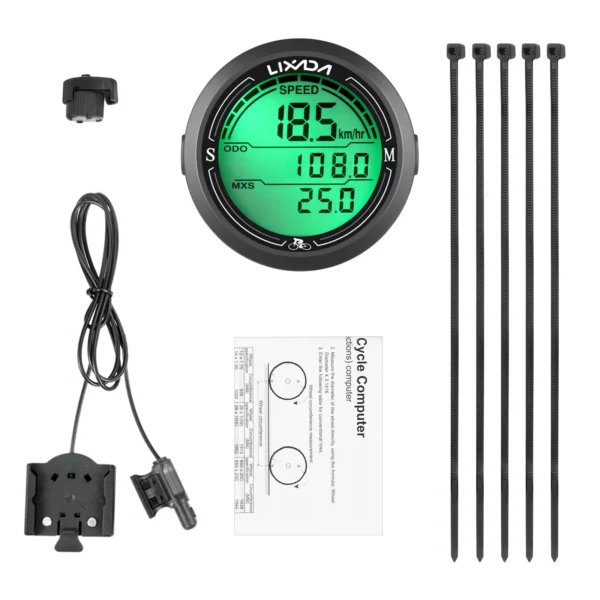 Wired Bike Speedometer, IP67 Waterproof, Round Shaped 6