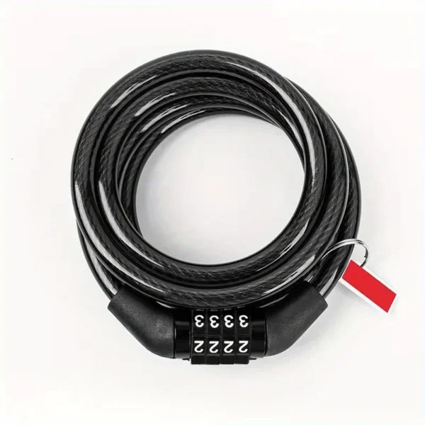 Anti-Theft Bicycle Combination Lock - Strong Steel Cable, Drill-Resistant 5
