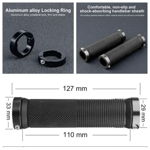 Bicycle Rubber Grips ,Alloy Lock, Non-Slip Rubber 4