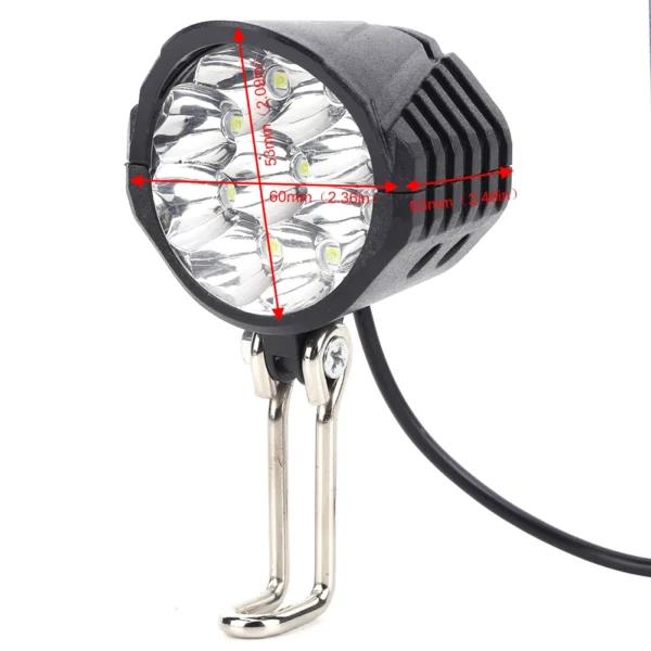 36/48/60V Electric Bicycle Light with Horn 18W 9 LED 6