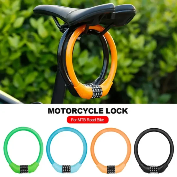 4 Digital Code Anti-Theft Bicycle Cable Lock, Stainless Steel 1