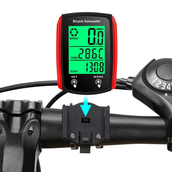 Wired Cycling Computer, Speedometer, Bike Speed Odometer, With Backlight 1