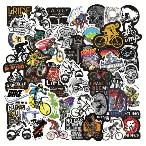 50 Pcs Mountain Bike Stickers, Waterproof 3
