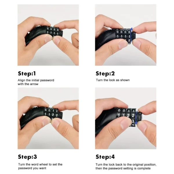 Bike Lock, 4-digit Code Bike 5