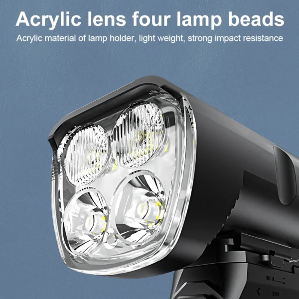 Front Light 6400mA Rechargeable Bicycle Light 2