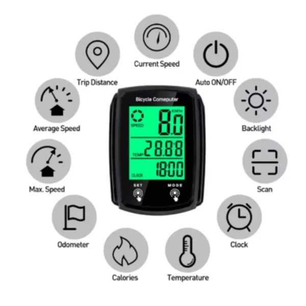 Wired Bike Computer, Speedometer, Odometer,Touchscreen 3