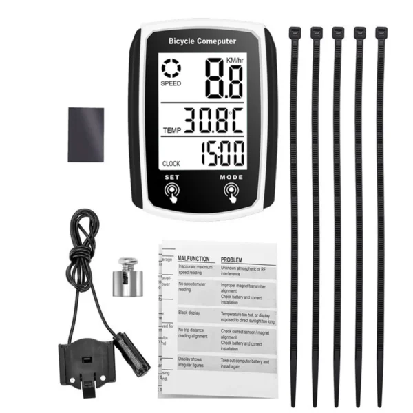 Wired Cycling Computer, Speedometer, Bike Speed Odometer, With Backlight 6
