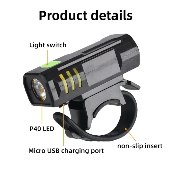 Bicycle Bike USB Rechargeable LED Light 5