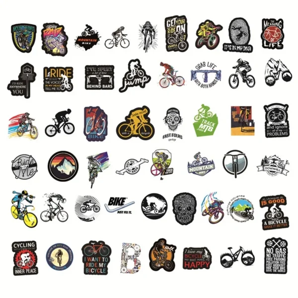 50 Pcs Mountain Bike Stickers, Waterproof 5